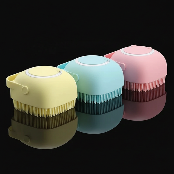 Sylikonowa gąbka z dozownikiem na szampon