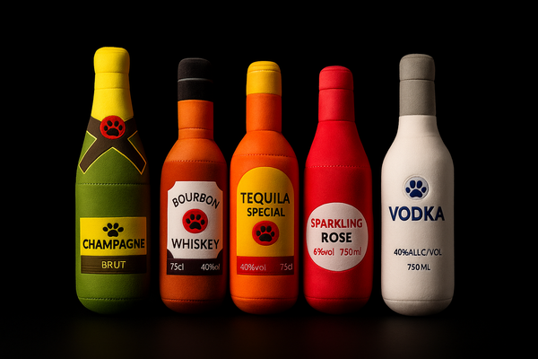 AlkoPies – Pluszowe Butelki dla Psów